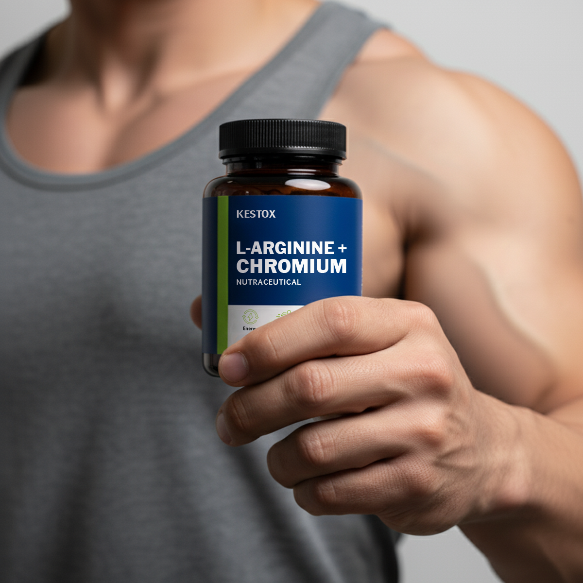 Kestox L-ARGININE+ CHROMIUM, Help in Metabolism, Improved Blood Sugar Level, Cardiovascular Health for Men & Women, Pack Of 1 Of 120 Capsules