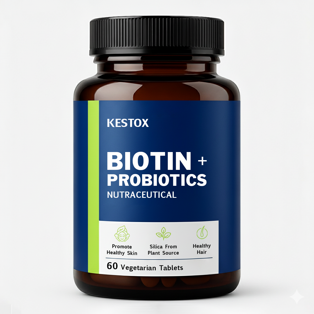 Kestox Biotin + Probiotics Supplements for Hair Growth, Glowing Skin & Strengthen Nails