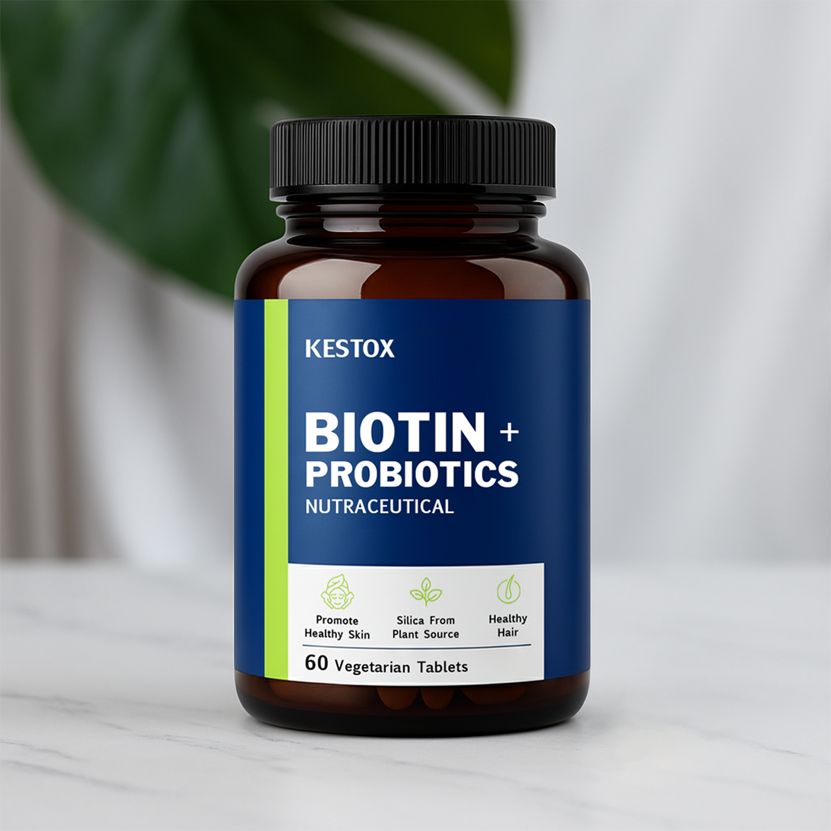 Kestox Biotin + Probiotics Supplements for Hair Growth, Glowing Skin & Strengthen Nails