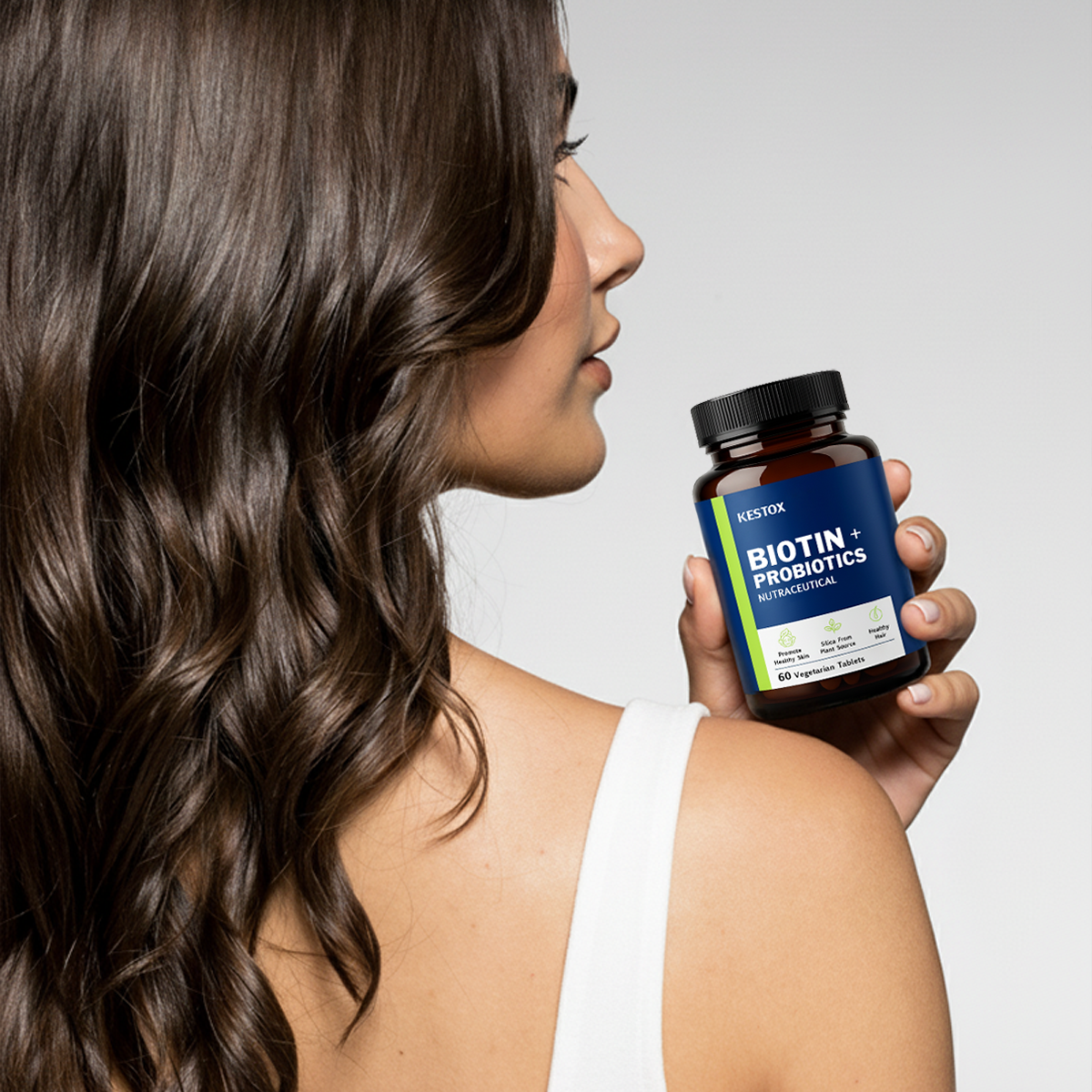 Kestox Biotin + Probiotics Supplements for Hair Growth, Glowing Skin & Strengthen Nails