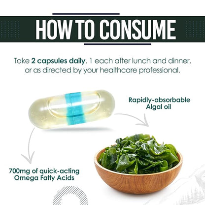 Kestox Plant Based Vegan Omega 3 6 9 with ALGAL DHA Oil